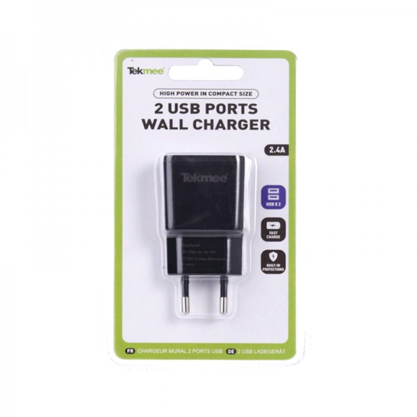 Adaptateur USB / 220V - 2 Ports USB - 2.4A